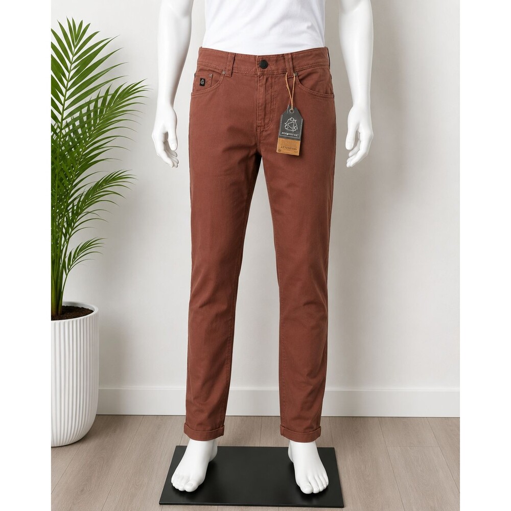 NWT Mystic Men's Brown 5 Pocket Casual Pants Size L Stretch Outdoor Travel
